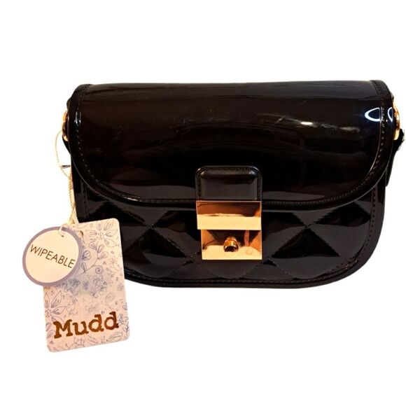 Mudd New Trendy Black Messenger Bag Crossbody Style Small Bag - Picture 2 of 9